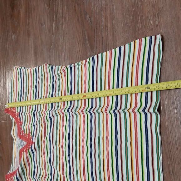 (L) Talbots Cotton Rainbow Striped Top Coastal Vacation Resort Travel Festival - Picture 3 of 5